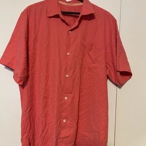 Tommy Bahama Short Sleeve Pink Shirt Catalina Stretch Twill Cherry Pink XL